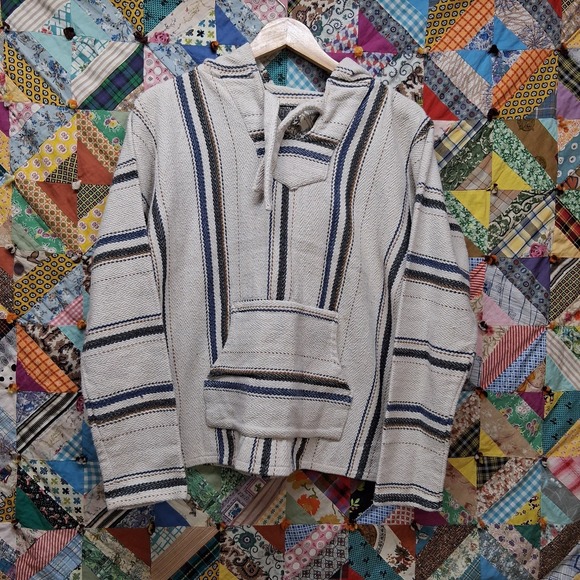 M & M Other - Original Senor Lopez Baja Hoodie Size Medium Striped Mexican Jerga Style
